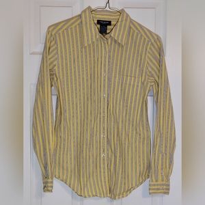 The Limited Small Yellow & Black Striped Blouse Vintage 1990s
